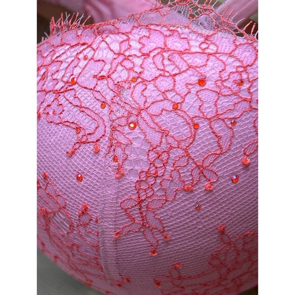 Victorias Secret Very Sexy Pink Lace Push Up Bra 34DD - Picture 4 of 7